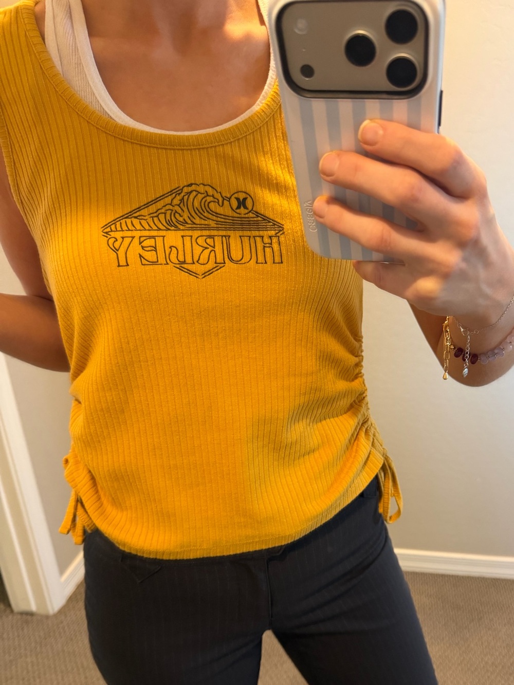 Hurley 
Tank with Side Ruched Ties
